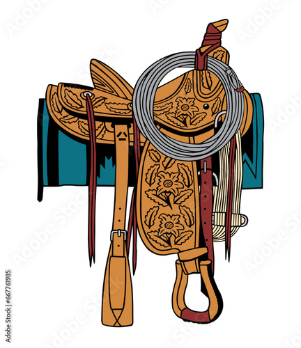 Western Roping Saddle