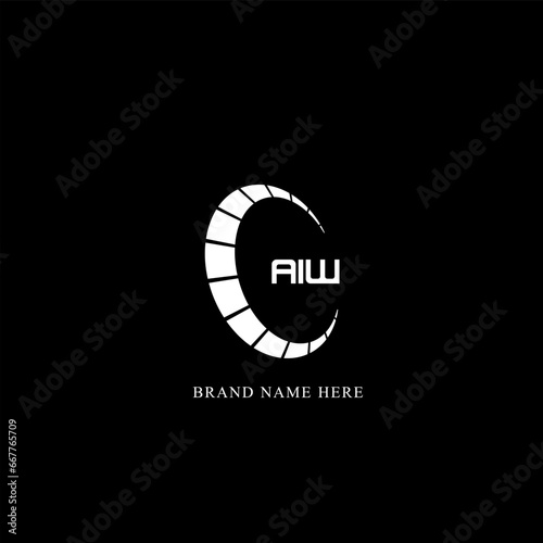 AIW logo. A I W design. White AIW letter. AIW, A I W letter logo design. Initial letter AIW linked circle uppercase monogram logo. photo