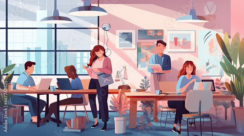 A banner image for a co-working space directory. Features professionals networking in a shared workspace photo