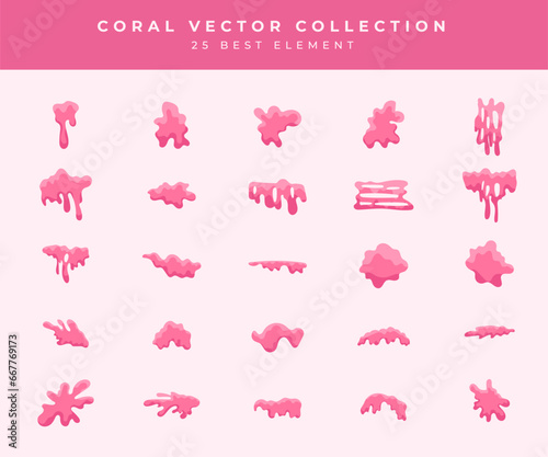 pink slime element vector collection