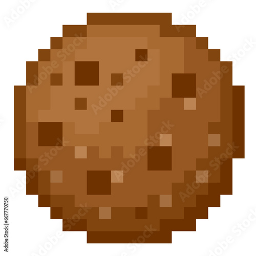 pixel art vector of a chocolate cookie