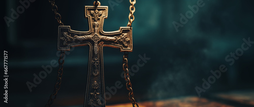 Cross on a dark background