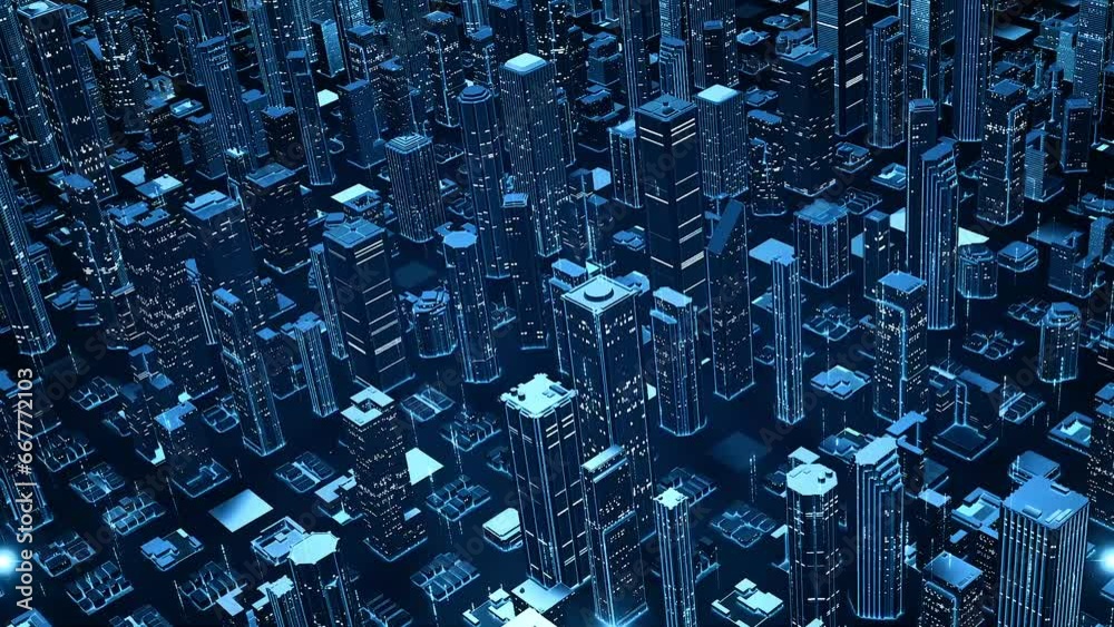 Technology digital concept, blue digital technology electronic combination concept
