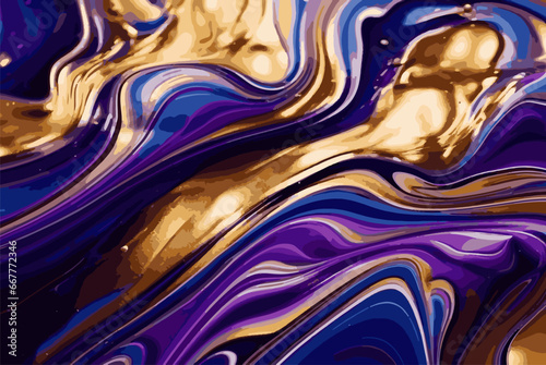 Luxury Violet Gold liquid paint background, Close up. eps 10