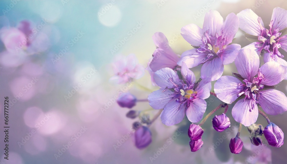 Obraz premium Lavender flowers in the garden in pastel colors