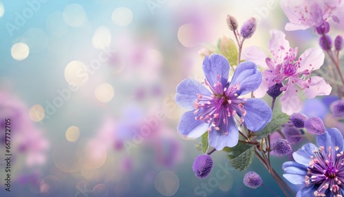 Lavender flowers in the garden in pastel colors