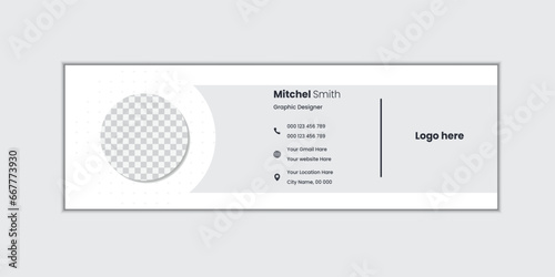 Creative business email signature template or email footer and personal social media cover photo