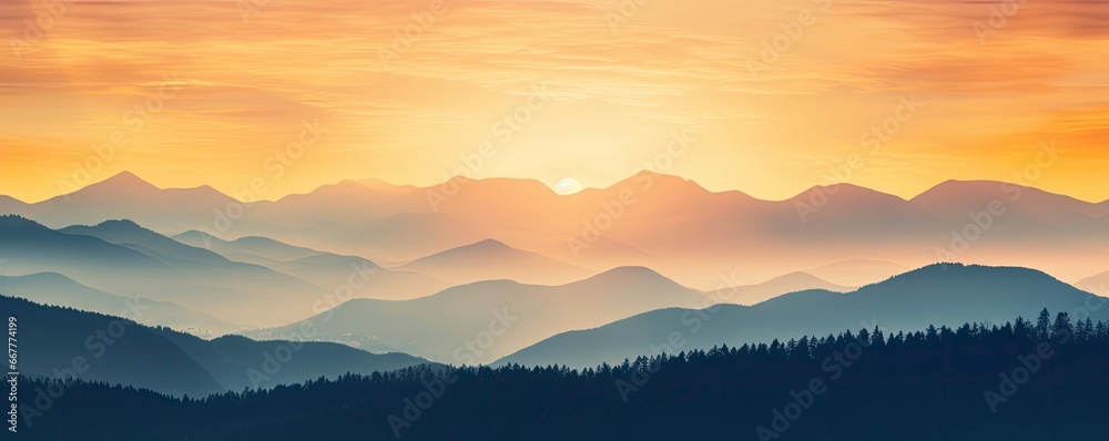 Mountain landscape at sunset, Generative AI Mountain landscape at sunset, Generative AI
