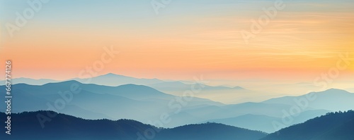 Mountain landscape at sunset, Generative AI