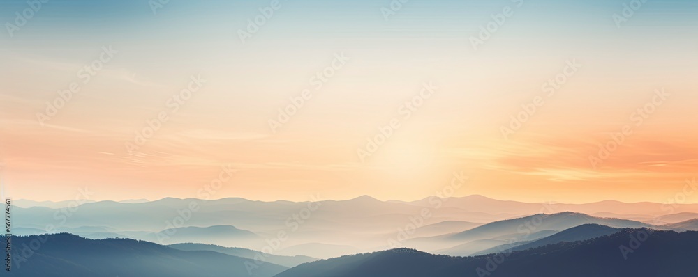 Mountain landscape at sunset, Generative AI