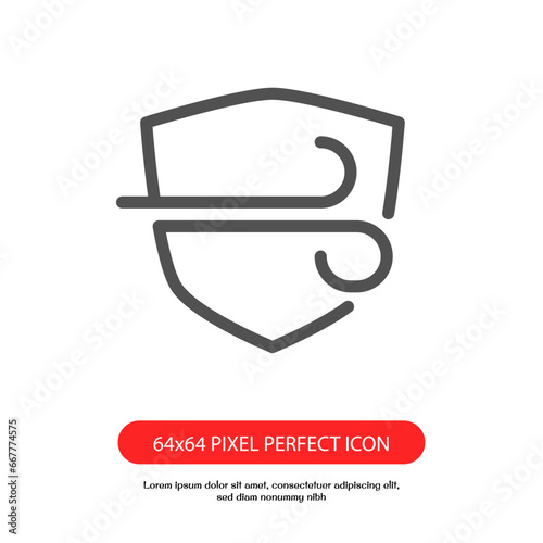 windproof icon, wind resistant outline icon pixel perfect for web or mobile app. vector eps.10