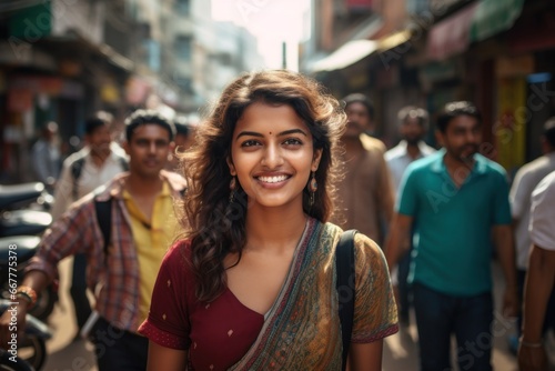 Indian woman smiling happy face portrait