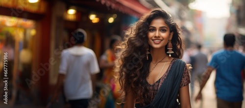 Indian woman smiling happy face portrait © blvdone