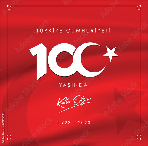 29th October our republic 100 years old. Vector graphic for design elements, 29 October, celebration design