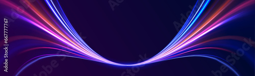 Red blue motion police line, horizontal light rays. Abstract vector fire circles, sparkling swirls and energy light spiral frames. Luminous stripes on a transparent background. Vector.	