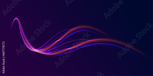 Red blue motion police line  horizontal light rays. Abstract vector fire circles  sparkling swirls and energy light spiral frames. Luminous stripes on a transparent background. Vector. 