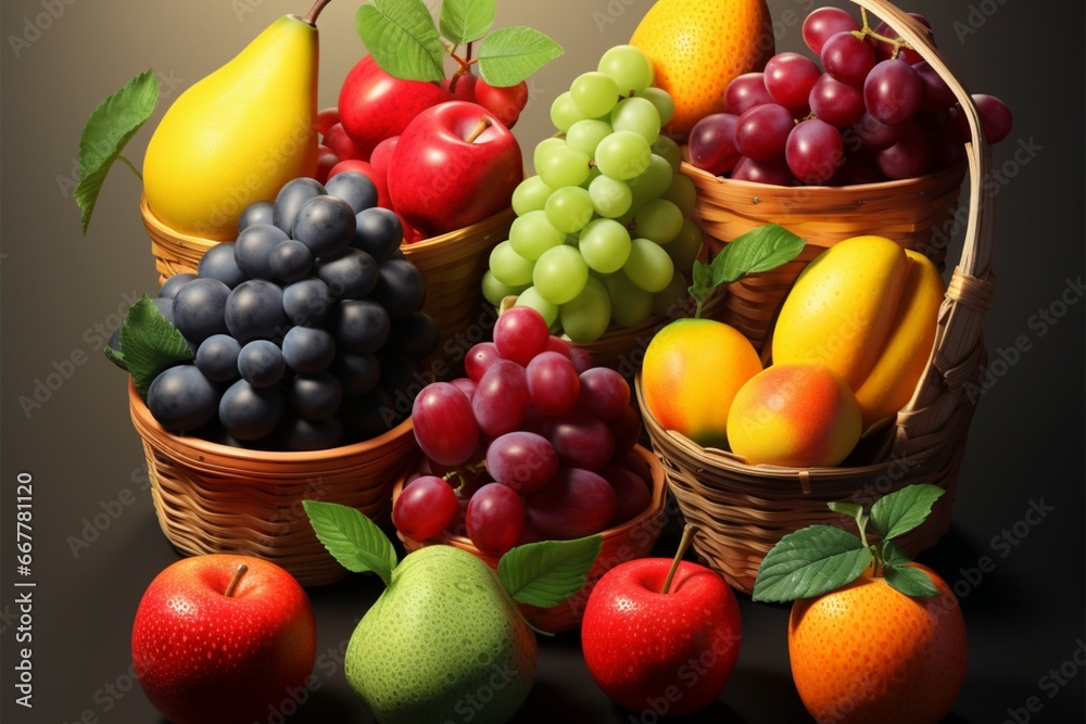 A delightful selection of fruits, exuding irresistible, endearing charm A delightful selection of fruits, exuding irresistible, endearing charm