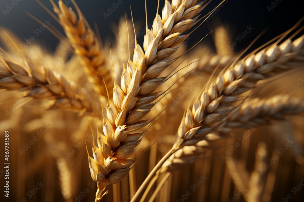 A lone wheat stalk with a beautiful ear on display A lone wheat stalk with a beautiful ear on display