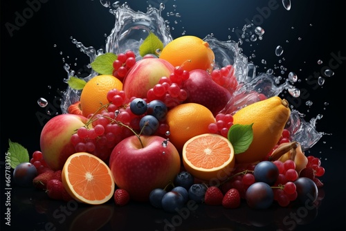 An artistic interpretation of fruit concepts, blending creativity and illustration