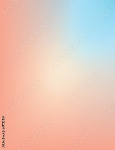 Abstract gradiant background, sky blue to lite orange red gradient, pale salmon to crystal blue blur background for wallpaper, soothing photo
