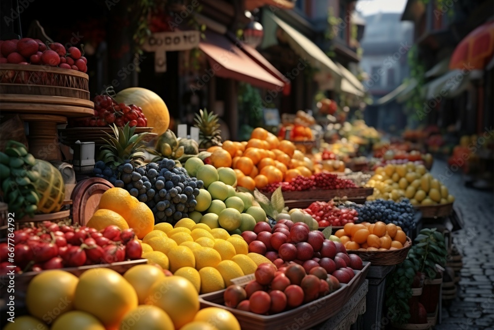 Bustling streets lined with fruit stalls, a tempting shopping adventure