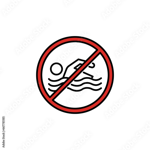 No swimming sign icon