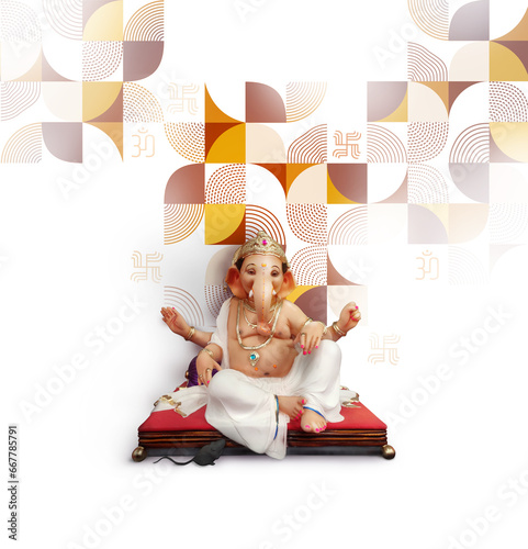 Lord Ganesha, is one of the best-known and most worshiped god in the Hindu religion lord Ganesha of Indian festival tradition photo