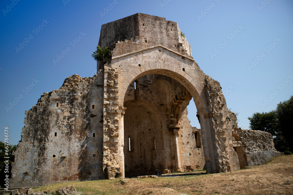 Photographic view of the Abbey of San Bruzio Tuscany
