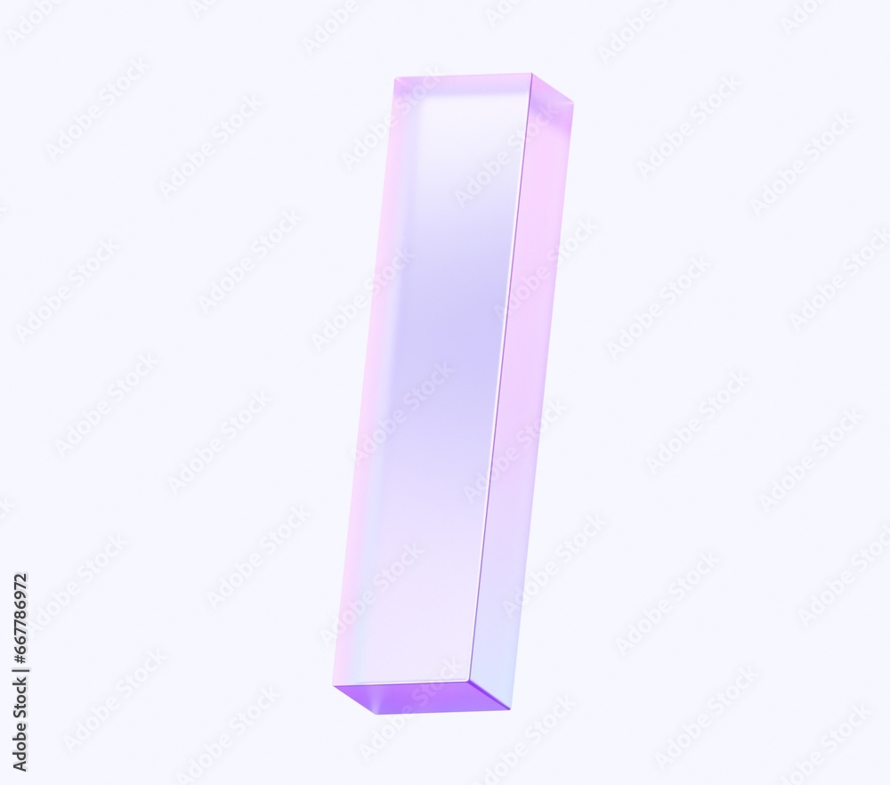 letter I with colorful gradient and glass material. 3d rendering illustration for graphic design, presentation or background letter I with colorful gradient and glass material. 3d rendering illustration for graphic design, presentation or background