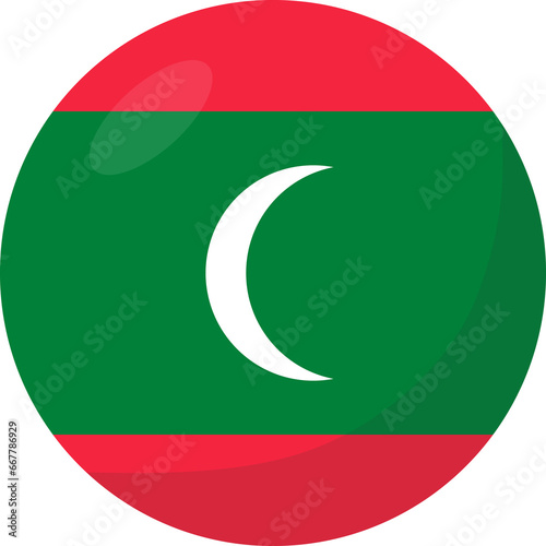 Free Download Maldives flag circle 3D cartoon style. - GFXLoad