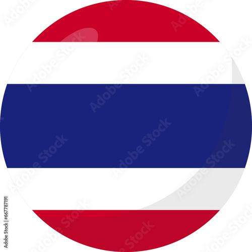 Obraz na płótnie Thailand flag circle 3D cartoon style.
