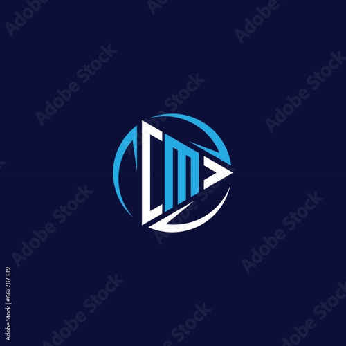 Modern letter cm logo design