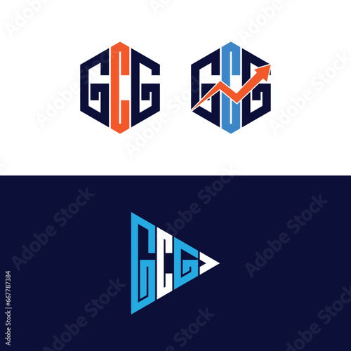Modern letter gcg logo design photo