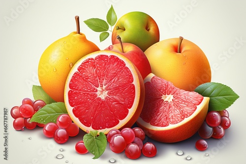 Realistic fresh fruit  a delicious vector illustration  true to life