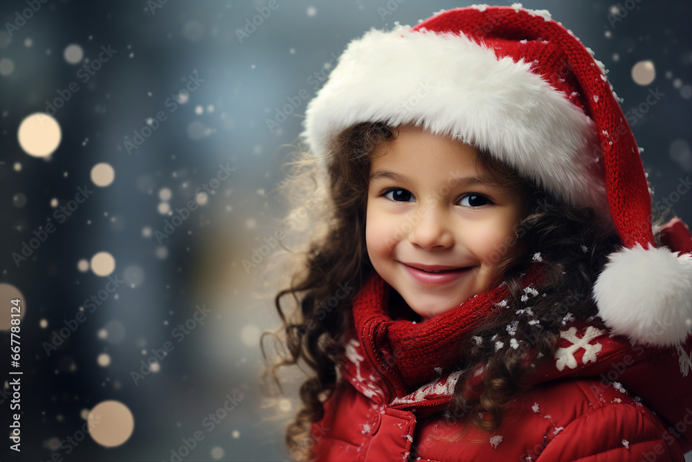 Generative ai portrait of cute charming children walking together snowy street outdoors new year holidays Generative ai portrait of cute charming children walking together snowy street outdoors new year holidays