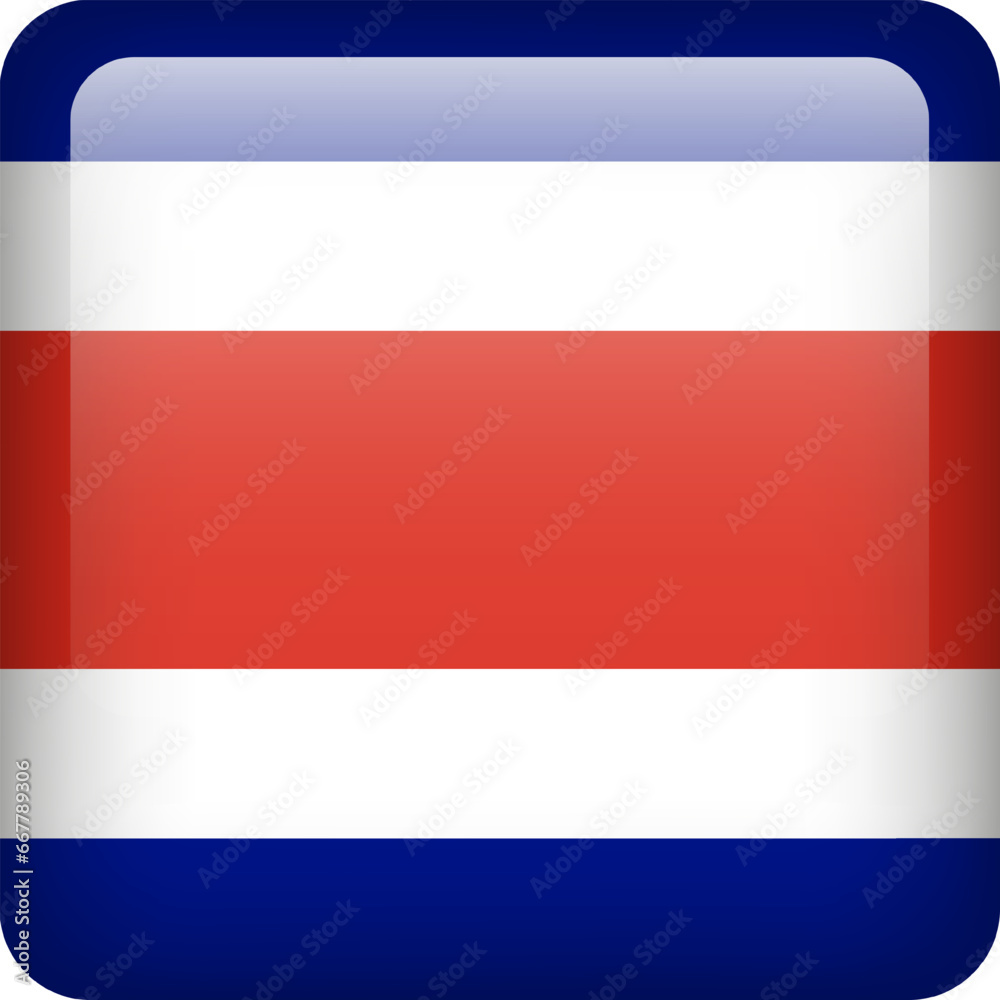 3d vector Costa Rica flag glossy button. Costa Rica national emblem. Square icon with flag of Costa Rica 3d vector Costa Rica flag glossy button. Costa Rica national emblem. Square icon with flag of Costa Rica