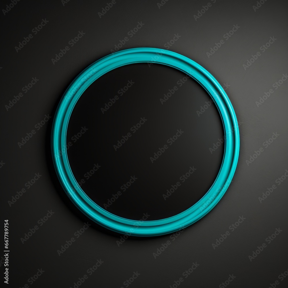 Turquoise Crystal Minimalistic Round Picture Frame. Minimalistic Ring with Realistic Texture. Square Digital Illustration. Ai Generated Empty Circle on Black Background. Turquoise Crystal Minimalistic Round Picture Frame. Minimalistic Ring with Realistic Texture. Square Digital Illustration. Ai Generated Empty Circle on Black Background.