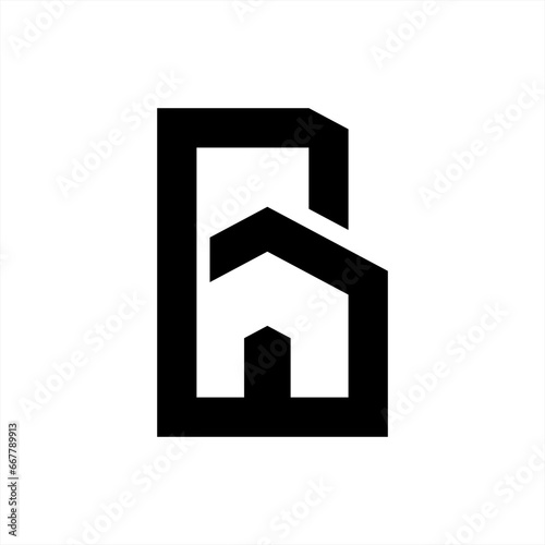 Letter B for house original logo vector