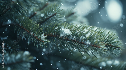 christmas tree with snow © damien
