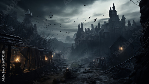 Ominous Transylvanian Nightfall at Dracula's Castle