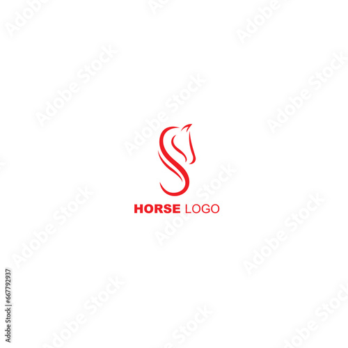 Horse Vector Logo Template and Letter S combine logo