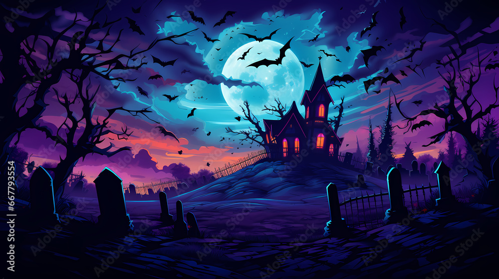 Purple Halloween background wallpaper poster PPT
