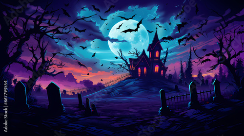 Purple Halloween background wallpaper poster PPT