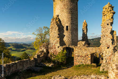 Burgruine Waxenberg im Spätherbst Oberösterreich  photo