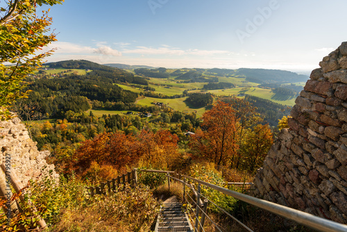 Ausblick von der Burgruine Waxenberg in Oberösterreich