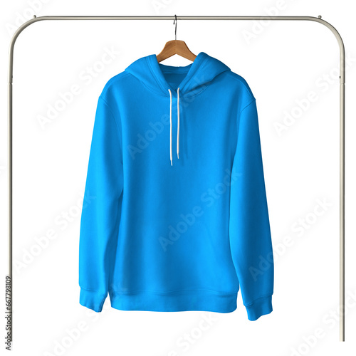 Jump straight into creating lovely pictures for your design, with this Brilliant Hoodie Mockup In Peacock Blue Color..