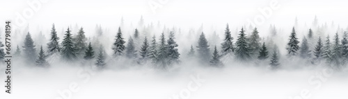 Snowy Winter Wonderland: A Seamless Forest Landscape