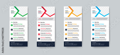 Modern creative corporate business dl flyer or rack card layout concept background flyer brochure cover template for grow up your business to the next level