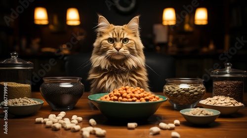 A photo for a cat food commercial