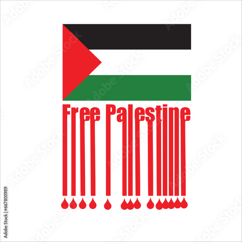 Free Palestine slogan, poster, banner, Palestine flag, free Palestine typography